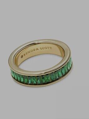Kendra Scott Jack Band Ring In Green Crystal